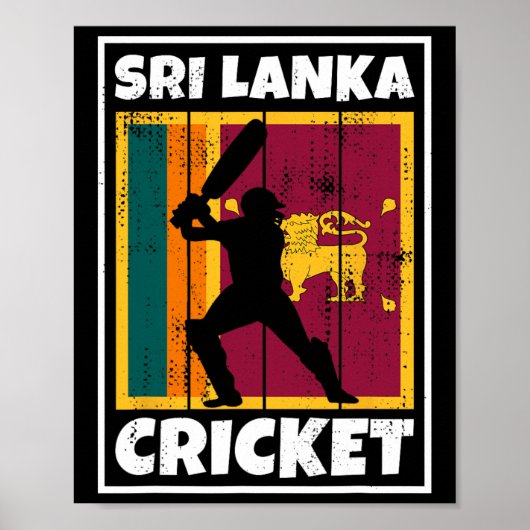 Poster Drapeau de supporter de cricket sri-lankais Drapea (Devant)
