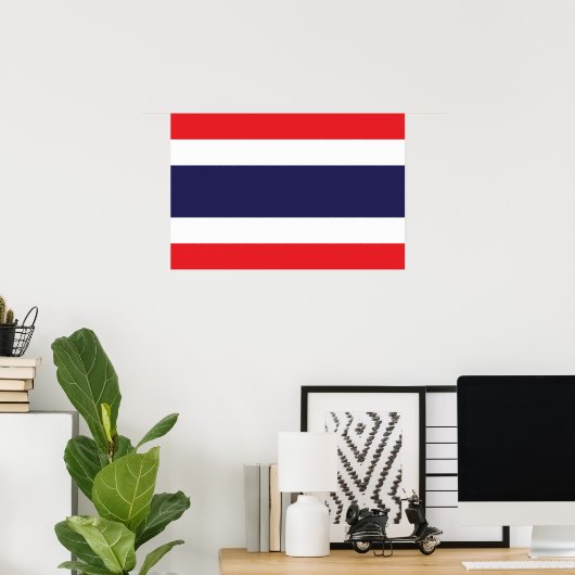 Poster Drapeau de Thaïlande (Bureau à domicile)