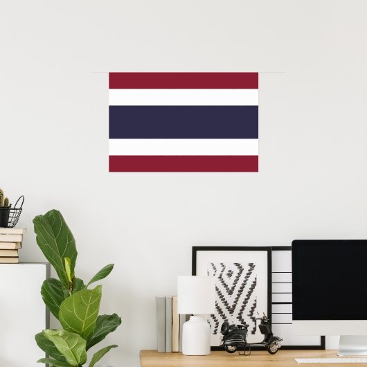 Poster Drapeau de Thaïlande (Bureau à domicile)