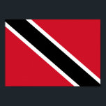 Poster Drapeau de Trinité-et-Tobago<br><div class="desc">The Trinidad and Tobago flag is a fimbriated diagonal bicolour triband. The used colors in the flag are red,  white,  black. The proportion of the Trinité and Tobago flag is 3:5. The Flag of Trinité-et-Tobago a adopté en 1962.</div>