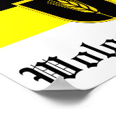 Poster Drapeau de Wolgadeutsche (version noir/jaune/blanc (Coin)