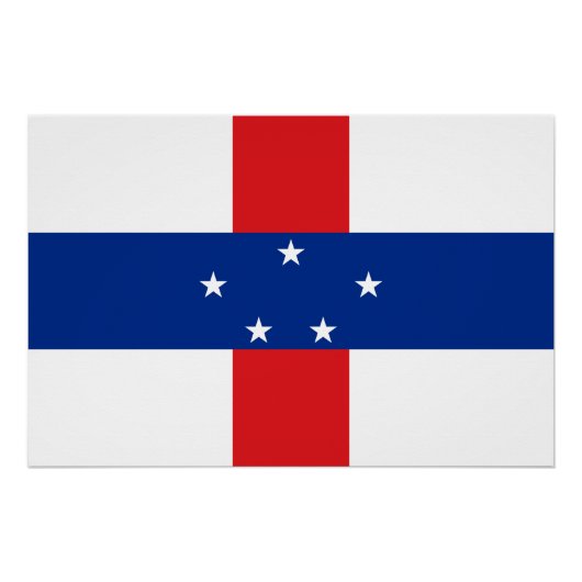 Poster Drapeau des Antilles néerlandaises (Devant)