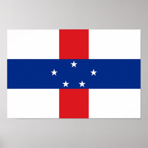 Poster Drapeau des Antilles néerlandaises