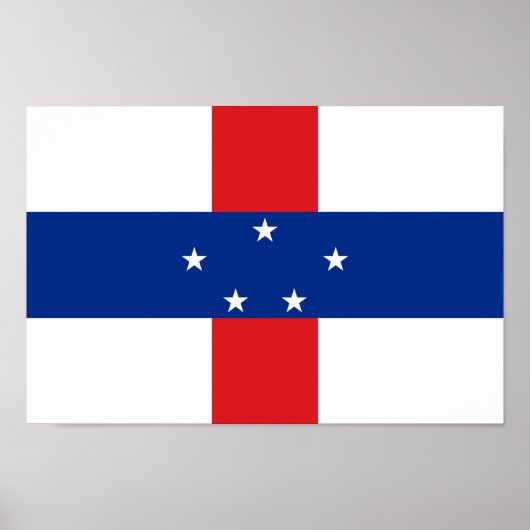 Poster Drapeau des Antilles néerlandaises (Devant)