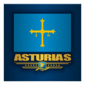 Poster Drapeau des Asturies (Devant)