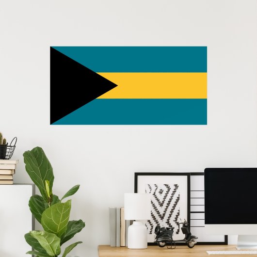 Poster Drapeau des Bahamas (Bureau à domicile)
