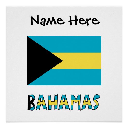 Poster Drapeau des Bahamas bahamien (Devant)