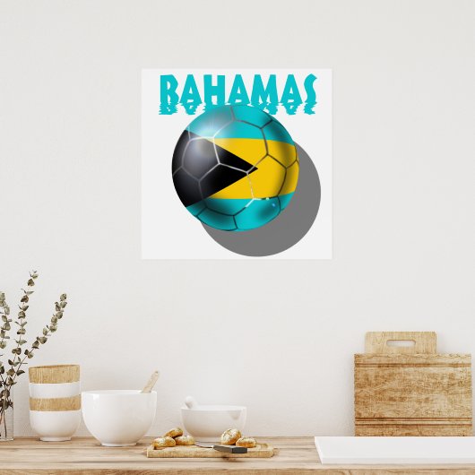 Poster Drapeau des Bahamas - Drapeau des Caraïbes (Cuisine)