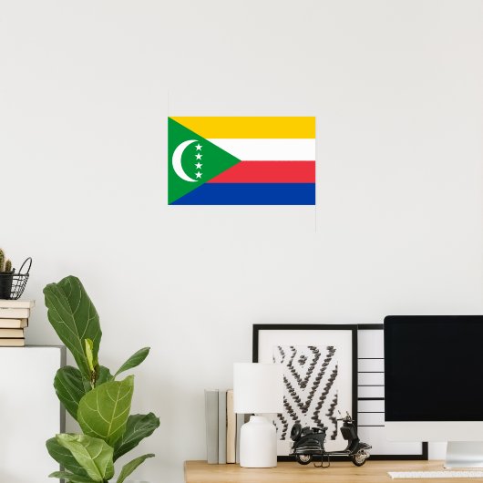 Poster Drapeau des Comores (Bureau à domicile)