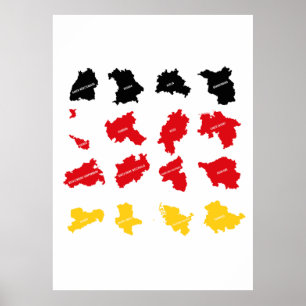 Poster Drapeau des États allemands