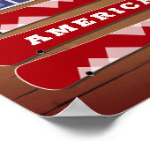 Poster Drapeau des Etats-Unis avec mur de bois (Coin)