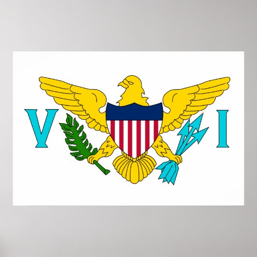 Poster Drapeau des États-Unis, Îles Vierges américaines (Devant)