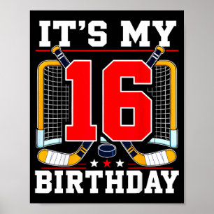 Poster Drapeau des États-Unis joueur de hockey 16 ans 16