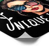 Poster Drapeau des États-Unis moitié mexicain moitié amér (Coin)