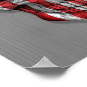 Poster Drapeau des États-Unis sur un crâne en acier (Coin)