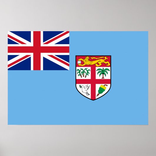 Poster Drapeau des Fidji (Devant)