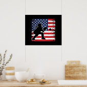 Poster Drapeau des filles de softball Catchers Gear Stuff (Cuisine)