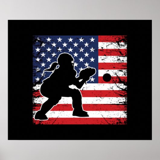 Poster Drapeau des filles de softball Catchers Gear Stuff (Devant)
