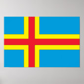 Poster Drapeau des îles Aland (Devant)
