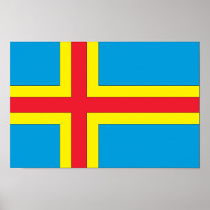 Poster Drapeau des îles Aland