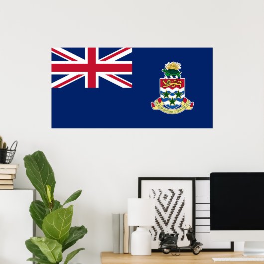 Poster Drapeau des îles Caïmans (Bureau à domicile)