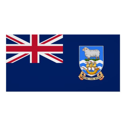 Poster Drapeau des îles Falkland (Devant)