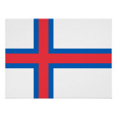 Poster Drapeau des îles Féroé (Devant)