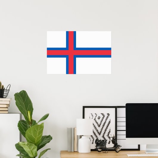 Poster Drapeau des îles Féroé (Bureau à domicile)