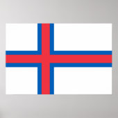 Poster Drapeau des îles Féroé (Devant)