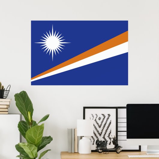 Poster Drapeau des Îles Marshall (Bureau à domicile)