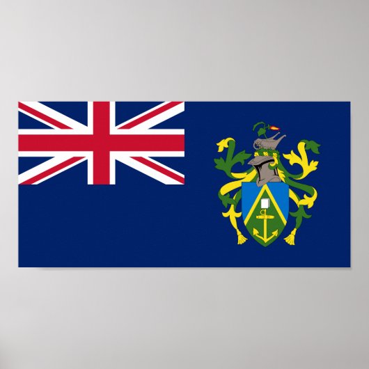 Poster Drapeau des îles Pitcairn (Devant)