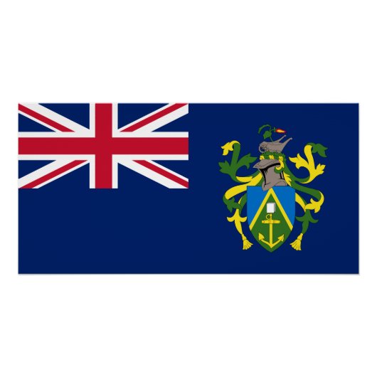 Poster Drapeau des îles Pitcairn (Devant)