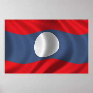 Poster Drapeau des Laotiens