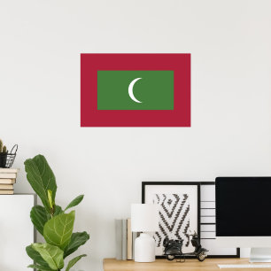 Poster Drapeau des Maldives