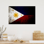 Poster Drapeau des Philippines noires (Cuisine)