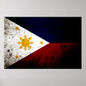 Poster Drapeau des Philippines noires (Devant)