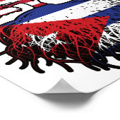 Poster Drapeau des racines d'arbre cubain américain cubai (Coin)