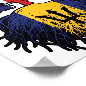 Poster Drapeau des racines d'arbre de la Barbade (Coin)