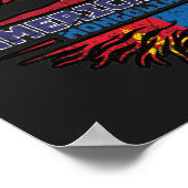 Poster Drapeau des racines d'arbre Mongolie-Amérique (Coin)