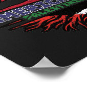 Poster Drapeau des racines d'arbre Palestine-Amérique (Coin)