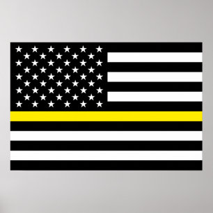 Poster Drapeau des répartiteurs de la ligne jaune fine