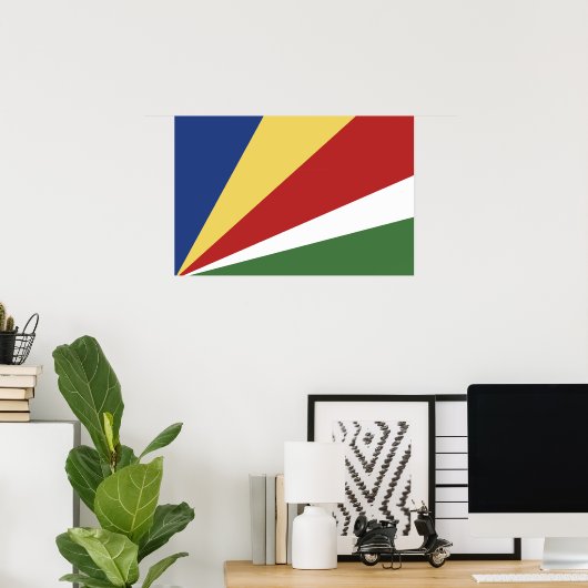 Poster drapeau des Seychelles (Bureau à domicile)