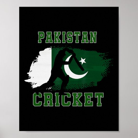 Poster Drapeau des Supporters de Cricket Pakistan Cricket (Devant)