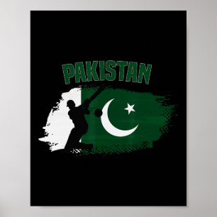 Poster Drapeau des supporteurs de cricket pakistanais Pak
