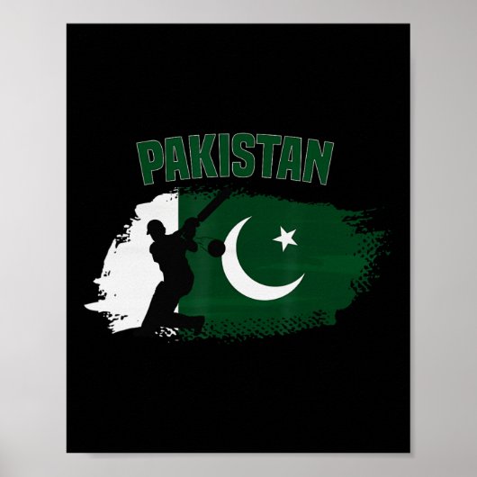 Poster Drapeau des supporteurs de cricket pakistanais Pak (Devant)