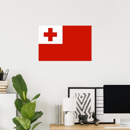 Poster Drapeau des Tonga (Bureau à domicile)