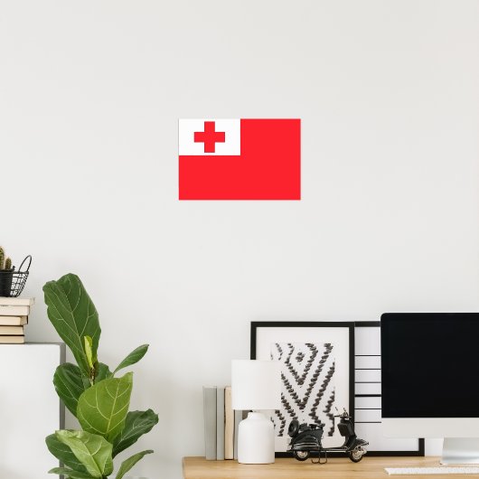 Poster Drapeau des Tonga (Bureau à domicile)
