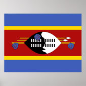 Poster Drapeau d'Eswatini (Devant)