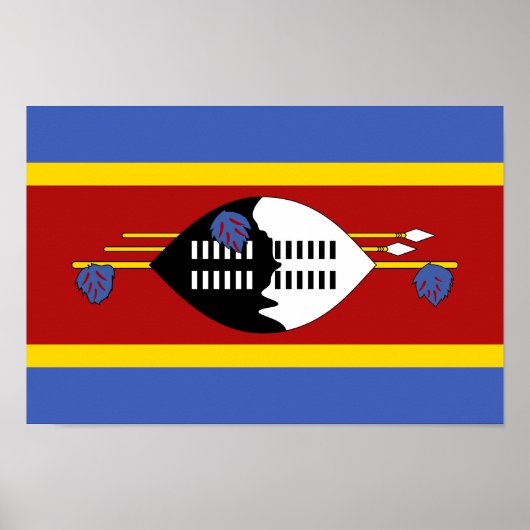 Poster Drapeau d'Eswatini (Devant)