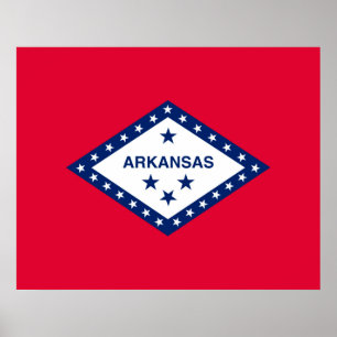 Poster Drapeau d'État Arkansas